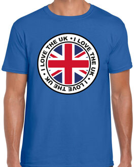 Bellatio Decorations Verkleed T-shirt voor heren - I Love The UK - blauw - voetbal supporter - themafeest