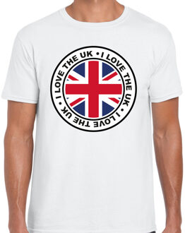 Bellatio Decorations Verkleed T-shirt voor heren - I Love The UK - wit - voetbal supporter - themafeest 2XL