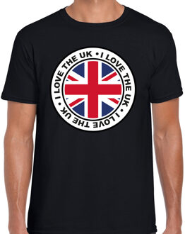 Bellatio Decorations Verkleed T-shirt voor heren - I Love The UK - zwart - voetbal supporter - themafeest S