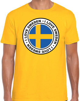 Bellatio Decorations Verkleed T-shirt voor heren - I love Zweden - geel - voetbal supporter - themafeest