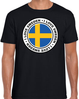Bellatio Decorations Verkleed T-shirt voor heren - I love Zweden - zwart - voetbal supporter - themafeest