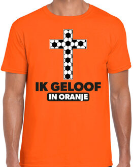 Bellatio Decorations Verkleed T-shirt voor heren - ik geloof in oranje - oranje - EK/WK voetbal supporter - Nederland 2XL