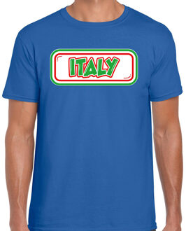 Bellatio Decorations Verkleed T-shirt voor heren - Italie - blauw - voetbal supporter - themafeest XL
