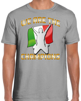 Bellatio Decorations Verkleed T-shirt voor heren - Italie - grijs - voetbal supporter - themafeest