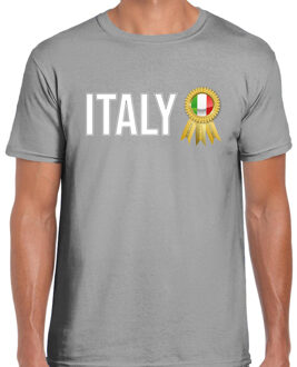 Bellatio Decorations Verkleed T-shirt voor heren - Italy- grijs - supporter - themafeest - Italie 2XL