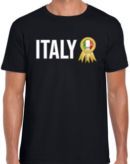 Bellatio Decorations Verkleed T-shirt voor heren - Italy- zwart - voetbal supporter - themafeest - Italie S