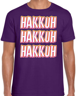 Bellatio Decorations Verkleed T-shirt voor heren - jaren 90/90s - paars - gabber - foute party/carnaval S