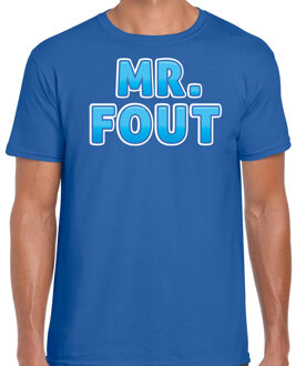 Bellatio Decorations verkleed t-shirt voor heren - Mr. Fout - blauw - carnaval L