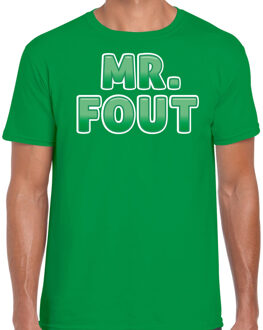 Bellatio Decorations verkleed t-shirt voor heren - Mr. Fout - groen - carnaval 2XL