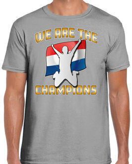 Bellatio Decorations Verkleed T-shirt voor heren - Nederland - grijs - voetbal supporter - themafeest XL