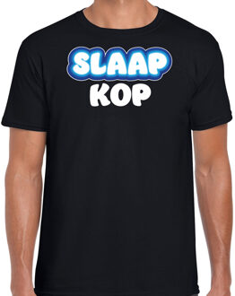 Bellatio Decorations Verkleed T-shirt voor heren - slaapkop - zwart - carnaval/foute party L