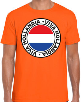 Bellatio Decorations Verkleed T-shirt voor heren - Viva Hollandia - oranje - voetbal supporter - themafeest XL