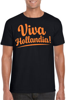 Bellatio Decorations Verkleed T-shirt voor heren - viva hollandia - zwart - EK/WK voetbal supporter 2XL