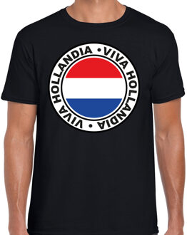 Bellatio Decorations Verkleed T-shirt voor heren - Viva Hollandia - zwart - voetbal supporter - themafeest XL