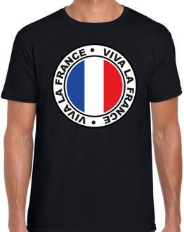 Bellatio Decorations Verkleed T-shirt voor heren - Viva La France - zwart - voetbal supporter - themafeest 2XL