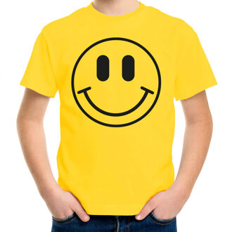 Bellatio Decorations Verkleed T-shirt voor jongens - Smile Emoticon - geel - carnaval - feestkleding voor kinderen L (146-152)