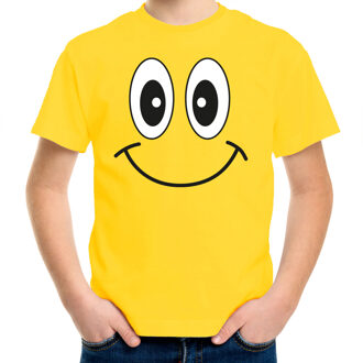 Bellatio Decorations Verkleed t-shirt voor kinderen/jongens - smiley - geel - feestkleding L (146-152)