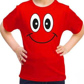 Bellatio Decorations Verkleed t-shirt voor kinderen/meisje - smiley - rood - feestkleding L (146-152)