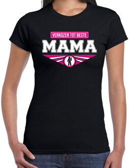 Bellatio Decorations Verkozen tot beste mama t-shirt zwart dames - Moederdag / verjaardag shirt 2XL