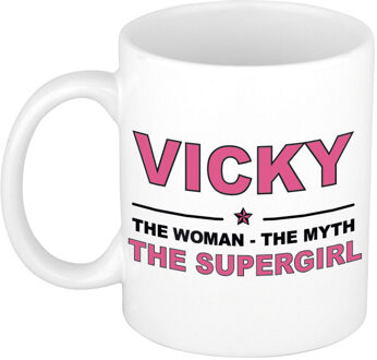 Bellatio Decorations Vicky The woman, The myth the supergirl pensioen cadeau mok/beker 300 ml
