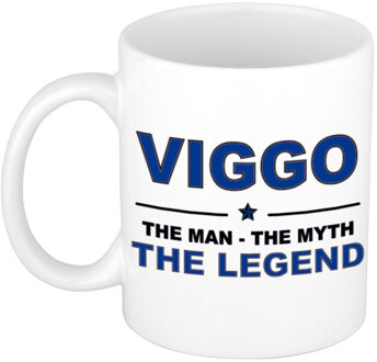 Bellatio Decorations Viggo The man, The myth the legend collega kado mokken/bekers 300 ml Donkerblauw