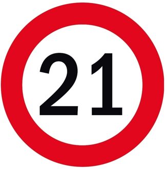 Bellatio Decorations Viltjes met 21 opdruk