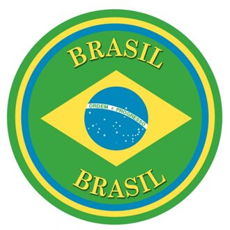 Bellatio Decorations Viltjes met Braziliaanse vlag opdruk