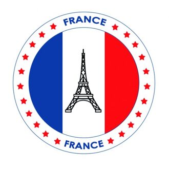 Bellatio Decorations Viltjes met Frankrijk vlag opdruk