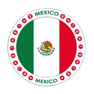Bellatio Decorations Viltjes met Mexicaanse vlag opdruk