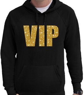 Bellatio Decorations VIP goud glitter tekst hoodie zwart voor heren 2XL