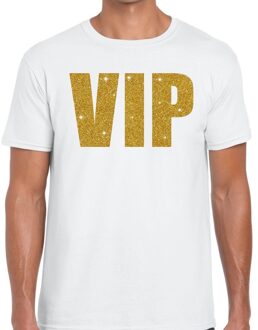 Bellatio Decorations VIP goud glitter tekst t-shirt wit heren 2XL