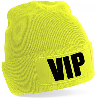 Bellatio Decorations VIP muts/beanie onesize unisex - geel - One size
