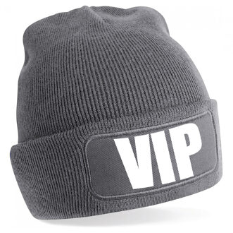 Bellatio Decorations VIP muts/beanie onesize unisex - grijs - One size