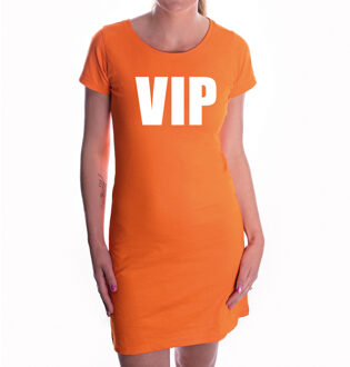 Bellatio Decorations VIP tekst jurkje oranje dames - dames shirt  VIP - oranje kleding S