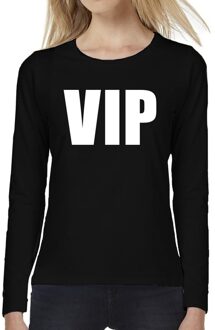 Bellatio Decorations VIP tekst t-shirt long sleeve zwart voor dames 2XL