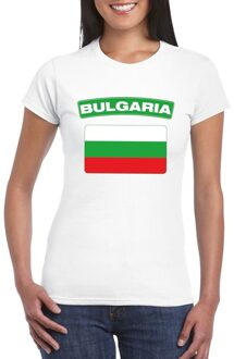 Bellatio Decorations Vlag Bulgarije t-shirt - wit - vlag van het land print - voor dames - korte mouwen - supporters