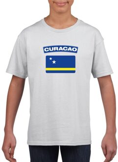 Bellatio Decorations Vlag Curacao - t-shirt - wit - voor kinderen - landen - supporters