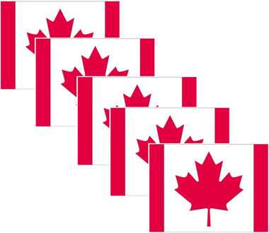 Bellatio Decorations Vlag van Canada stickers - 20x - 7 x 10 cm - Landen - Candese vlaggetjes