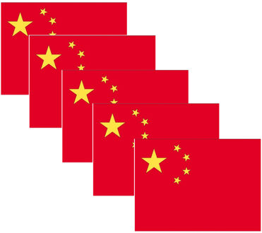 Bellatio Decorations Vlag van China stickers - 20x - 7 x 10 cm - Landen - Chinese vlaggetjes