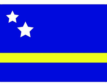 Bellatio Decorations Vlag van Curacao stickers - 7 x 10 cm - landen vlaggen - voor binnen en buiten Multi