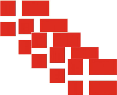Bellatio Decorations Vlag van Denemarken stickers - 20x - 7 x 10 cm - Landen - Deense vlaggetjes