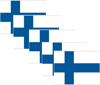 Bellatio Decorations Vlag van Finland stickers - 20x - 7 x 10 cm - Landen - Finse vlaggetjes