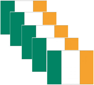 Bellatio Decorations Vlag van Ierland stickers - 20x - 7 x 10 cm - Landen - Ierse vlaggetjes
