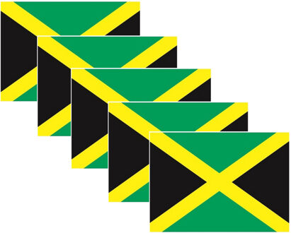 Bellatio Decorations Vlag van Jamaica stickers - 20x - 7 x 10 cm - Landen - Jamaicaanse vlaggetjes