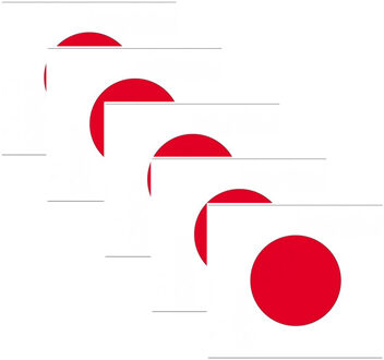 Bellatio Decorations Vlag van Japan stickers - 20x - 7 x 10 cm - Landen - Japanse vlaggetjes