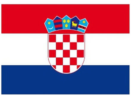 Bellatio Decorations Vlag van Kroatie stickers - 10x - 7 x 10 cm - Landen - Kroatische vlaggetjes