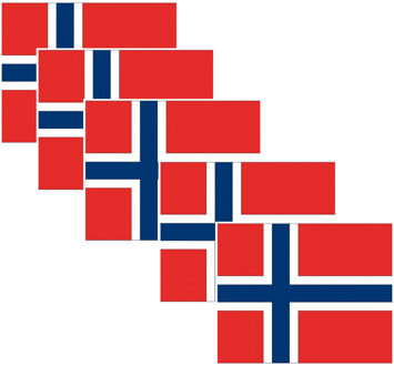 Bellatio Decorations Vlag van Noorwegen stickers - 20x - 7 x 10 cm - Landen - Noorweegse vlaggetjes