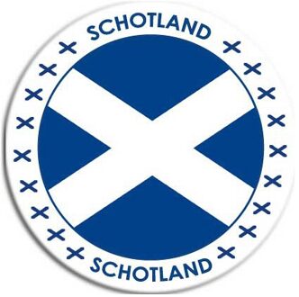 Bellatio Decorations Vlag van Schotland stickers - rond - D14,8 cm - in vlag kleuren - Landen thema