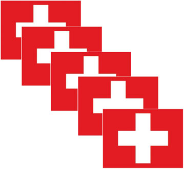 Bellatio Decorations Vlag van Zwitserland stickers - 20x - 7 x 10 cm - Landen - Zwitserlandanse vlaggetjes
