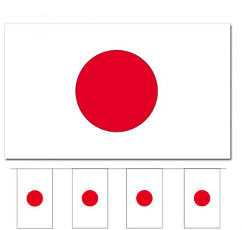Bellatio Decorations Vlaggen versiering set - Japan - Vlag 90 x 150 cm en vlaggenlijn 4 meter